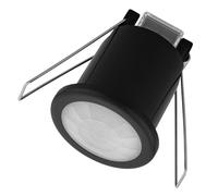 Ledvion - Détecteur de Mouvement Noir, Encastré, avec Interrupteur Crépusculaire, Montage au Plafond, IP20, Contrôle de Lumière 360°, Portée de 8m, Capteur de Lumière Intégré