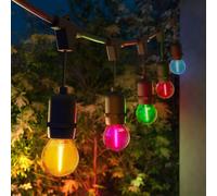 Ledvion - Guirlande LED, 25M, Incl. 30x Ampoules Multicolores E27 LED, 1W, 2100K, Incl. 30 Ampoules LED Filament Doré, IP65