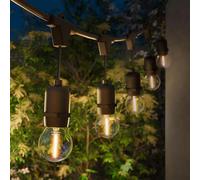 Ledvion - Guirlande LED, 30M, Incl. 30x E27 LED Argentées, 30W, 2100K, IP65, Guirlandes Extérieures