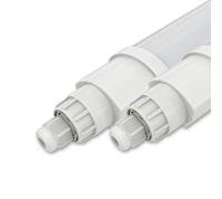 Ledvion - Lot de 2, Reglette LED intégrée, 60cm, IP65, 12W, 120 lm/W, KaltWeiß, 6500K, Couplable, éclairage de garage, entrepôt, d'atelier, lampe de cave