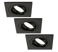 Ledvion lot de 3 spot encastrable LED carre noir 3W blanc neutre