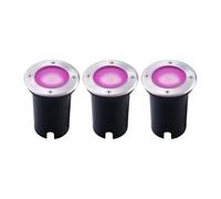 Ledvion Lot de 3 Spot LED Encastrable Exterieur IP67 4.9W GU10 RGB 1m rond | Adapté à l’allée la terrasse la façade ou le jardin pour un usage extérieur clair