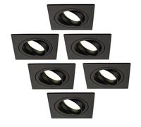 Ledvion lot de 6 spot encastrable LED carre noir 3W dimmable blanc neutre