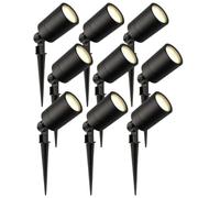 Ledvion Lot de 9 LED Extérieur Spot IP65 3W 2700K GU10 dimmable piquet | Pour jardin terrasse allee entree massifs et eclairage exterieur decoratif