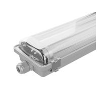 Ledvion - Reglette LED intégrée, 120cm, IP65, 18W, 100 lm/W, Blanc froid, 6500K, pour 2 tubes LED, éclairage de garage, entrepôt, d'atelier, lampe de cave