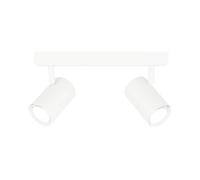 Ledvion - Spot de Plafond LED, Blanc, 2 lumières, Dimmbable, 5W, 6500K, Rectangulaire, Douille GU10, IP20, inclinable, incl. lampe GU10
