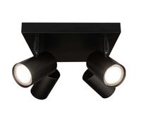 Ledvion Spot LED Plafond Noir 4 spot Carre GU10 3W blanc neutre
