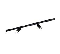 Ledvion - Système d’éclairage LED monophasé, 1m, Rail Monophasé, 3W, Noir, 2700K, 2 spots GU10 orientables, luminaire plafonnier, spot plafond, rail led, plafonnier moderne design