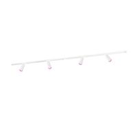 Ledvion - Système d’éclairage LED monophasé, 2m, Rail Monophasé, 4,9W, Blanc, RGB, 4 spots GU10 orientables, luminaire plafonnier, spot plafond, rail led, plafonnier moderne design