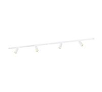 Ledvion - Système d’éclairage LED monophasé, 2m, Rail Monophasé, sans ampoule GU10, Blanc, 4 spots GU10 orientables, luminaire plafonnier, spot plafond, rail led, plafonnier moderne design
