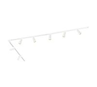 Ledvion - Système d’éclairage LED monophasé, 3m, Rail Monophasé, sans ampoule GU10, Blanc, 7 spots GU10 orientables, luminaire plafonnier, spot plafond, rail led, plafonnier moderne design