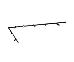 Ledvion - Système d’éclairage LED monophasé, 3m, Rail Monophasé, sans ampoule GU10, Noir, 7 spots GU10 orientables, luminaire plafonnier, spot plafond, rail led, plafonnier moderne design