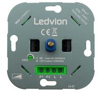 Ledvion - Variateur de Lumiere LED, LED Dimmables 0-150W / Halogène 10-300W, Sans Couverture, à Découpage de Phase, Variateur Rotatif Encastré, Interrupteur Variateur LED