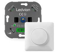 Ledvion - Variateur LED, 3-250 Watts, Inclus Plaque Blanche, Variateur Universel LED, Interrupteur Variateur
