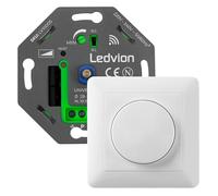 Ledvion - Variateur LED Intelligent WIFI, 5-250 Watts, Inclus Plaque Blanche, Universel, LED, Encastrable, Découpage de Phase