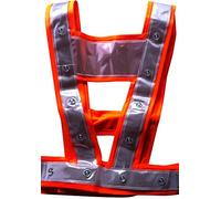 LEDWARNING Gilet Baudrier Orange PRO de Sécurité Fluo à 24 Leds rouges DELUXE Vendeur et stock en FRANCE