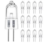 LedWekei Ampoules halogènes G4, ampoule 6 V 20 W, capsule transparente à 2 broches, blanc chaud 2700 K à intensité variable (paquet de 12)