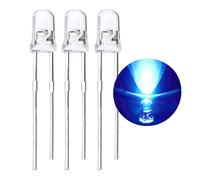 LedWekei (Bleu 60 degrés) 120pcs 3mm Bi-pin LED Diode électroluminescente, Haute luminosité lampe LED, ampoule à éclairage puissant composants électroniques