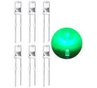 LedWekei (Vert 160 degrés) 120pcs 3mm Bi-pin LED Diode électroluminescente, Haute luminosité lampe LED, ampoule à éclairage puissant composants électroniques