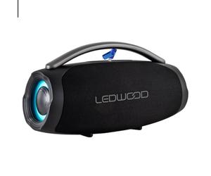 Ledwood Xtreme360 méga Enceinte Bluetooth 360W Extra Bass LED RGB IPX5 Micro USB FM Noir Gros modèle 45 cm + clé USB 32 gigas