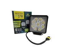 LEDWORK Phare de travail PROJECTEUR LED CARRE 27W pour voiture, camion, SUV, 4x4-9X3W/LED 6000°K 2150Lm IP67 (2 pièces)