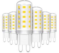 LEDYA Ampoules LED G9, 3W Equivalent 30W Halogène Lampe, Blanc Froid 6000K 380LM Sans Scintillement AC/DC 220-240V pour Chambre Salon Cuisine Jardin, Non Dimmable, Lot de 6