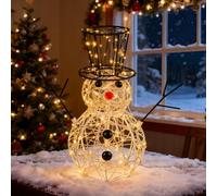 LEDYA Décoration Lumineuse Bonhomme de Neige 400 LED Blanc Chaud, 31 cm, Décoration de Noël Intérieur/Extérieur avec Minuteur, Alimentation Secteur, Idéal pour Chambre, Jardin et Fêtes