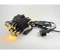 LEDZEIT-Profi Serie- Guirlande Lumineuse LED de Base avec Câble d'alimentation, 10m, 100 LED Blanc Chaud, Lumière Constant, Raccordable, Extra Robuste, Bâtiments, Rues, Magasins, Extérieur, Intérieur
