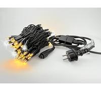 LEDZEIT-Profi Serie- Guirlande Lumineuse LED de Base avec Câble d'alimentation, 10m, 100 LED Blanc Chaud, Clignotant, 230 V, Raccordable, Résistant aux Intempéries.Decoration pour la maison, jardins