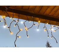 LEDZEIT - Profi Serie - Guirlande lumineuse LED d'extérieur, clignotant, rallonge sans cordon d'alimentation, 3m x 0,5m, blanc chaud, extensible jusqu'à 288 m, pour Noël, bâtiments, magasins