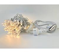 LEDZEIT-Série Profi- Guirlande Lumineuse LED de Base avec Câble d'alimentation, 10m, 100 LED Blanc Chaud, Lumière Constant, Prolongable, Extra Robuste, Système professionnel, Extérieur et Intérieur