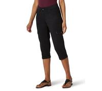 Lee Austyn Pantalon Capri Cargo décontracté Grande Taille, Taille en Tricot pour Femme, Noir, 48