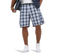 Lee Salopette Short Cargo Wyoming avec Ceinture pour Homme, Bleu/Carreaux, 40