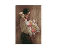 Lee Bogle-In The Garden-People And Portraits Peinture sur toile Poster Décoration murale Décoration moderne 08 x 12 cm