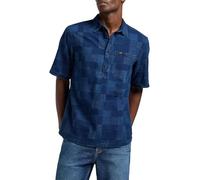 LEE - Chemise Homme - Coupe Décontractée - Popover Shirt Ss - Indigo Patchwork Dobby