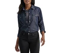 Lee Chemise western à boutons-pression légendaires coupe ajustée pour femme, Obsidian Night - Bleu foncé, Taille S