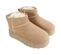 Lee Cooper Bottes Fourrées Fille - Bottes Hiver Chaudes - PU, PVC - Beige - 38