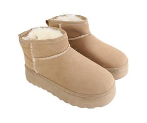 Lee Cooper Bottes Fourrées Fille - Bottes Hiver Chaudes - PU, PVC - Beige - 38