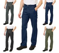 Lee Cooper Hommes Pantalon de travail cargo bleu marine LCPNT205-NAVY W32/L29