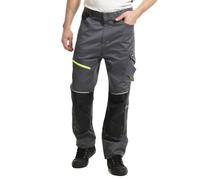 Lee Cooper LCPNT246 Pantalon de Travail Cargo Extensible Haute visibilité pour Homme, avec Poches pour genouillères et Holster, Gris/Noir, 42W / 31L