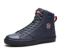 Lee Cooper LCSHOE022 Workwear Femmes Unisexe Retro Styled Baseball Sécurité au travail Formateurs Bottes SB SRA Adulte Mixte, Marine Botte, 37 EU