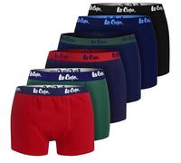 Lee Cooper Lot de 6 boxers pour homme, noir, bleu marine, gris, tailles : M, L, XL, XXL - Coupe classique en coton respirant élastique - Sous-vêtements rétro pour homme, Lot de 6 : noir, XXL