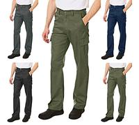Lee Cooper Pantalon de Sécurité Classique Multi-Poches pour Hommes, Vert Kaki, 36W/33L (Longue)