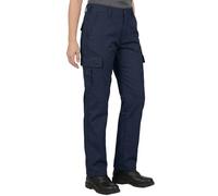 Lee Cooper Pantalon Travail Femme Cargo - Workwear Résistant Entretien Facile Multi Poches, Pantalon Sécurité Classique pour Chantier Industrie (Bleu Marine, 36 EU / 28L)