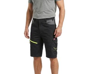 Lee Cooper Short Travail Homme Haute Visibilité - Hi Vis Short Réfléchissant Stretch, Cargo avec Poches Multi Poches Léger Résistant (noir/gris, 30W)