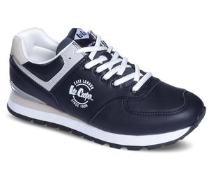 Lee Cooper Smartstep Chaussures de sport pour homme, baskets, chaussures de tous les jours, légères et élégantes, lece-up, cuir écologique, bleu marine, 41 EU