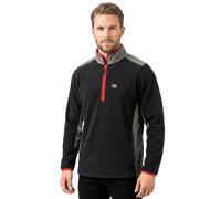 Lee Cooper Sweat Polaire Homme Demi Zip - Pull Travail Chaud Thermique Anti Bouloche avec Poches Détails Réfléchissants Workwear Hiver (noir/gris, S)