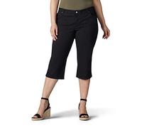 Lee Pantalon Capri en Jean Coupe décontractée Grande Taille, Noir, 50 Femmes