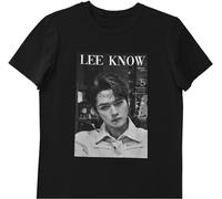 Lee Know Stray Magazine Cover Aesthetic Unisex 100% Cotton Short-Sleeve T-Shirts Black XXXL