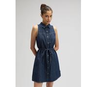 Lee Lee Blue Pinstripe Sleeveless Denim Dress Blue XS (EU 32-34)